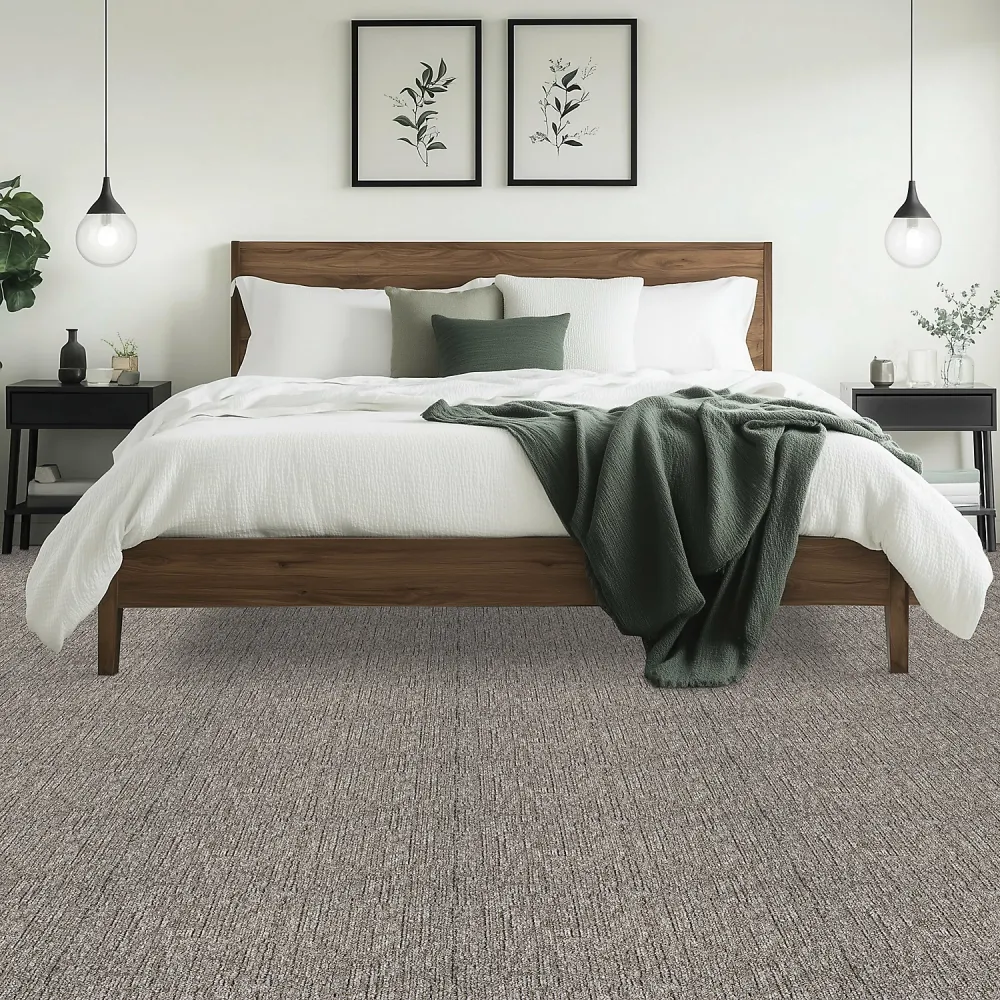 Berber carpet flooring sample in a neutral looped weave