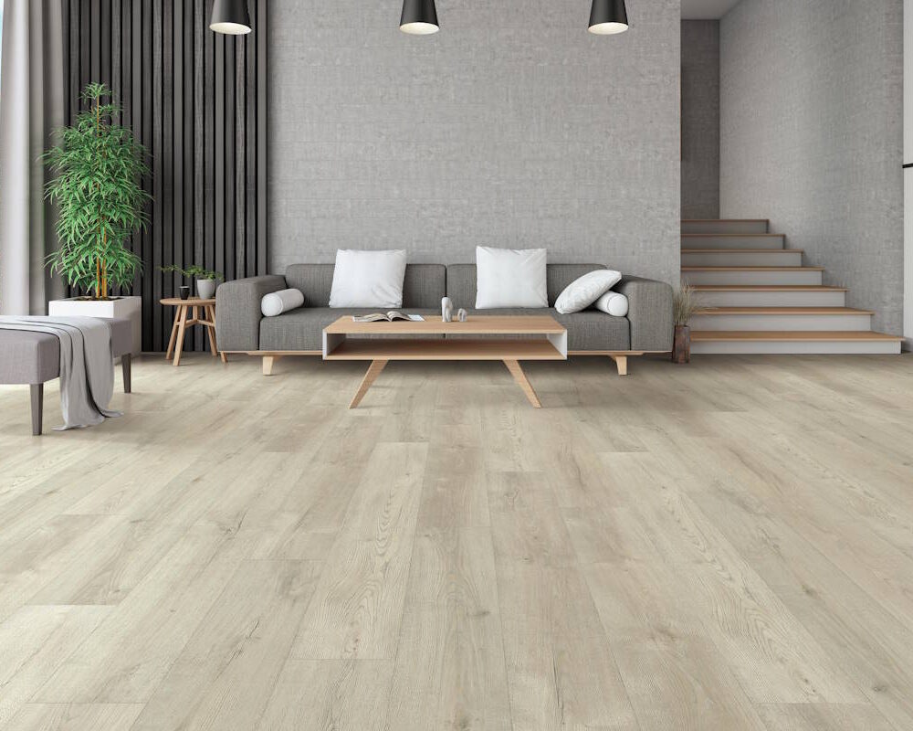 Standard laminate flooring in a living room