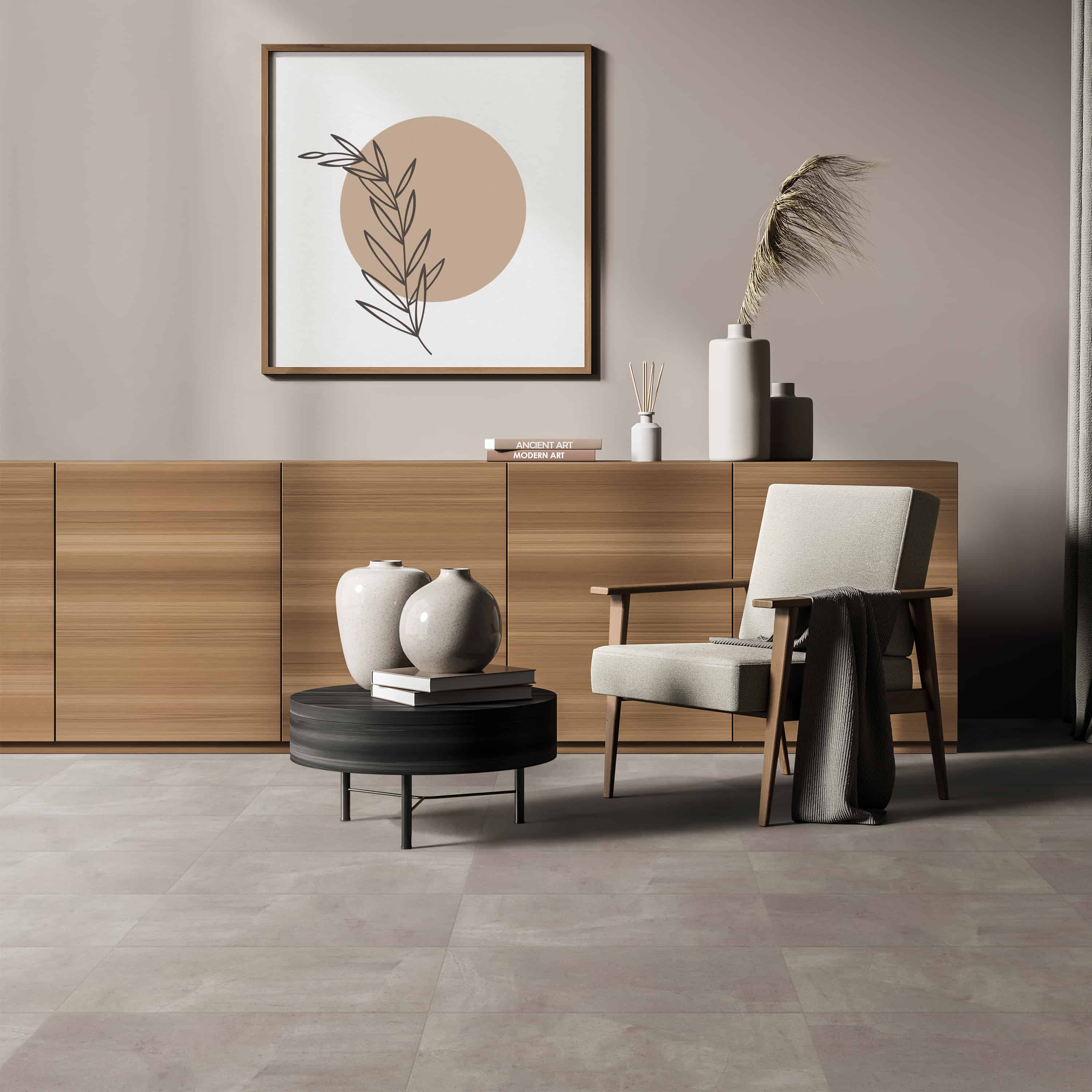 Concrete-look luxury vinyl tile — a hard-surface commercial floor
