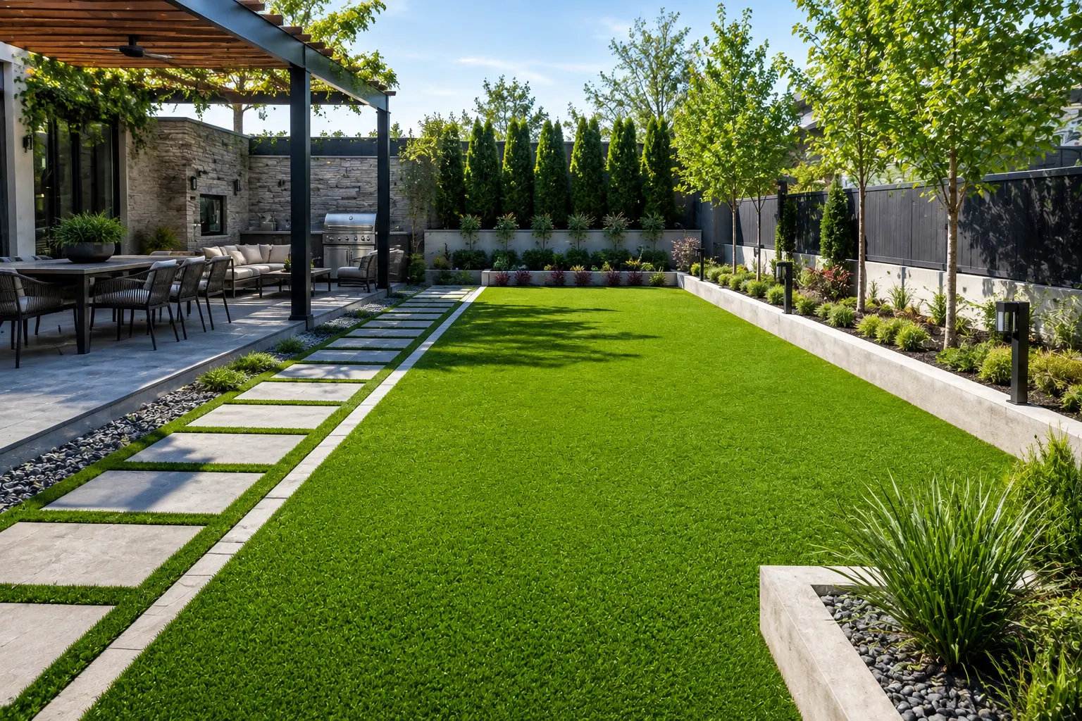 Artificial turf installed in a Calgary yard