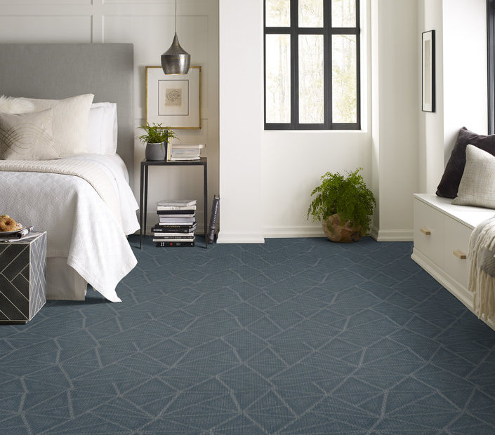 Residential carpet installed in a Calgary bedroom